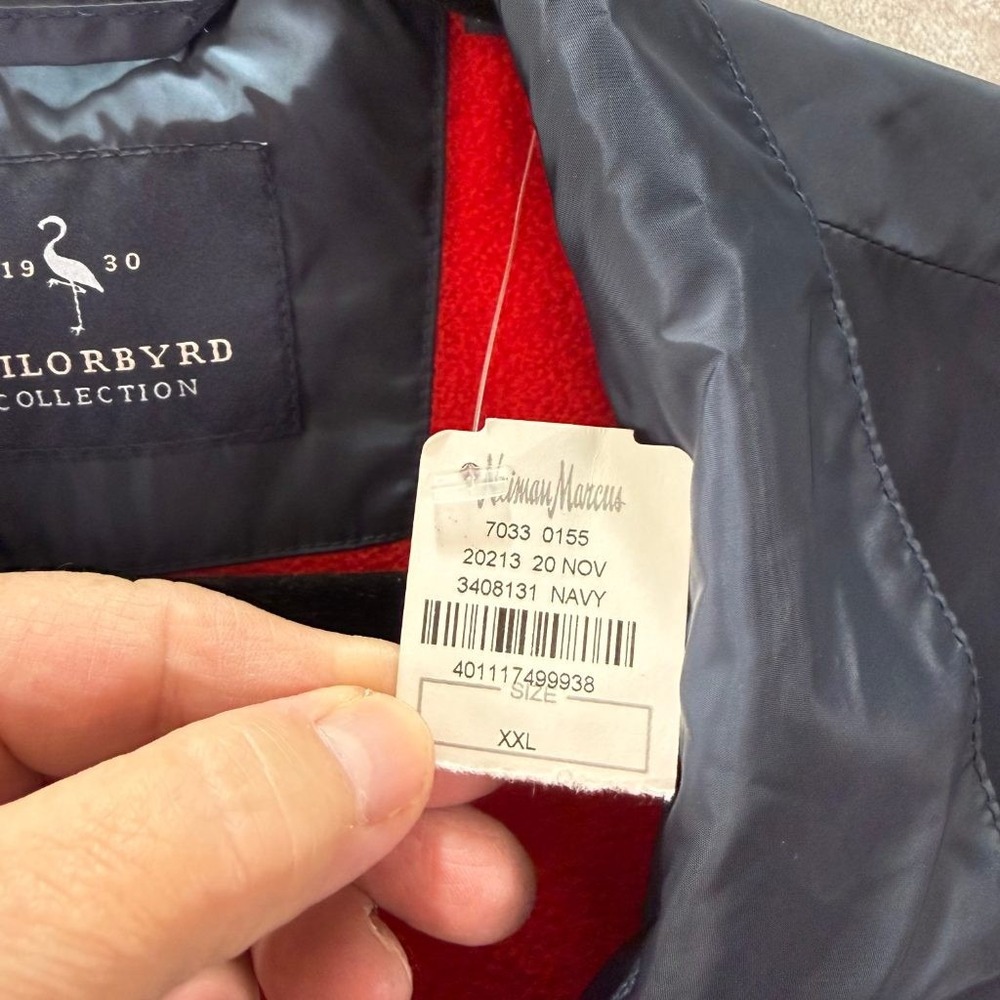 NWT Tailorbyrd Collection Mens XXL Fleece Lined Full Zip Vest Navy Blue Red Golf - Picture 3 of 9